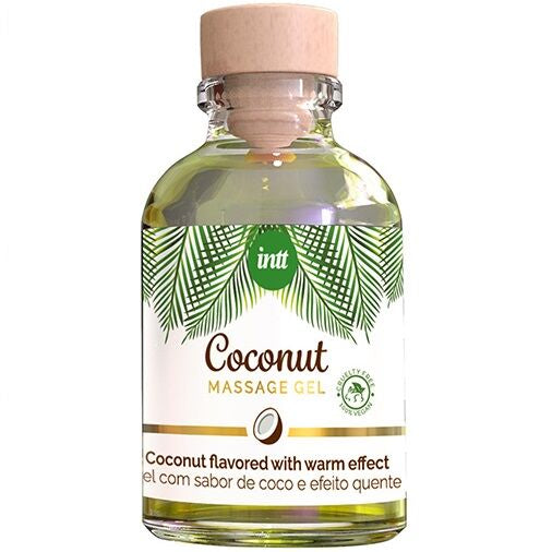 INTT - GEL DE MASSAGEM VEGAN COM SABOR A COCO E EFEITO AQUECEDOR