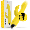 INTENSO - VIBRADOR MULTIFUNÇÕES TOKY UP & DOWN COM ESTIMULADOR CLITORIANO AMARELO