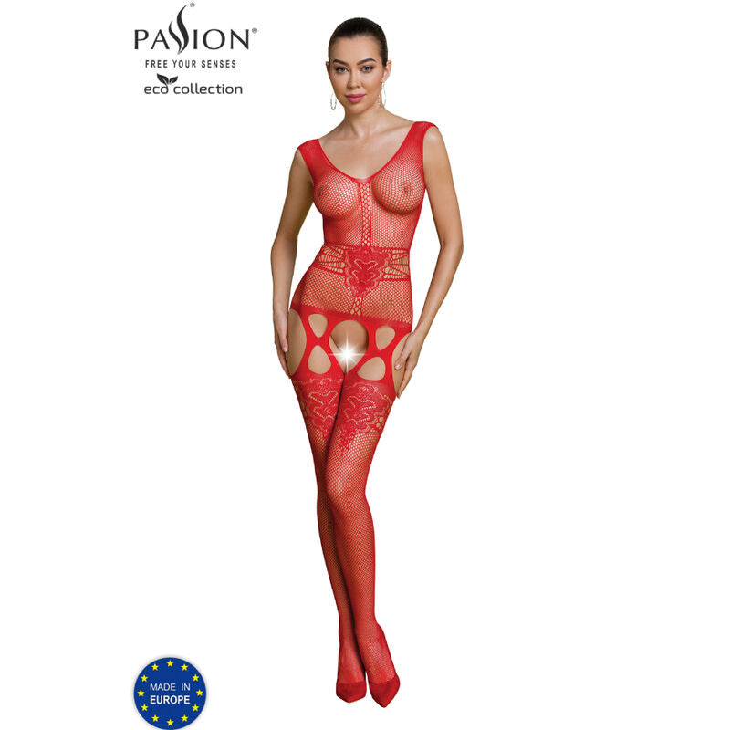 PASSION - BODYSTOCKING ECO COLLECTION ECO BS014 VERMELHO