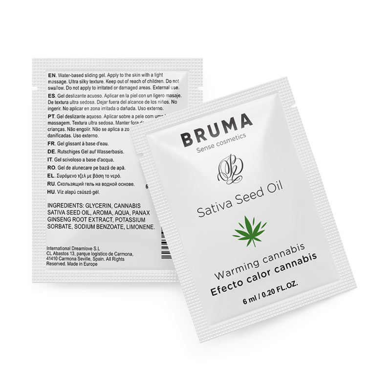 BRUMA - ÓLEO DE SEMENTES DE CÂNHAMO GEL LUBRIFICANTE AQUECEDOR SABOR CANNABIS 6 ML