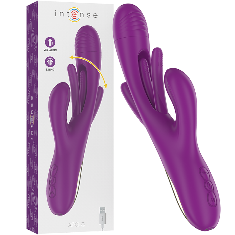 INTENSE - APOLO VIBRADOR MULTIFUNÇÕES RECARREGÁVEL 7 VIBRAÇÕES COM LÍNGUA OSCILANTE VIOLETA