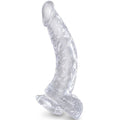 KING COCK - PÉNIS CURVO REALISTA COM TESTÍCULOS 16.5 CM TRANSPARENTE