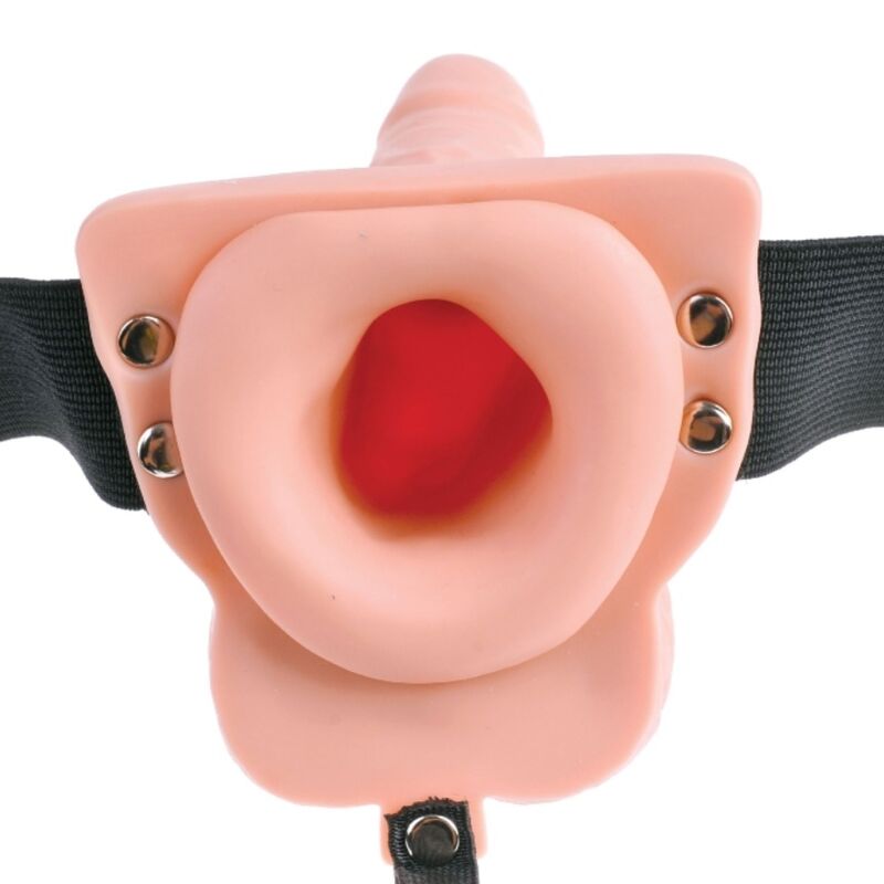 FETISH FANTASY SERIES - ARNÊS AJUSTÁVEL TELECOMANDO PÉNIS REALISTA COM TESTÍCULOS RECARREGÁVEIS E VIBRADOR 15 CM