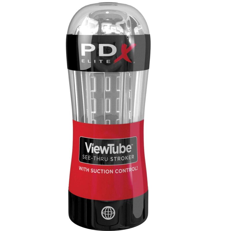 PDX ELITE - MASTURBADOR STROKER TUBO DE VISUALIZAÇÃO CONTROLO DE SUCÇÃO TRANSPARENTE