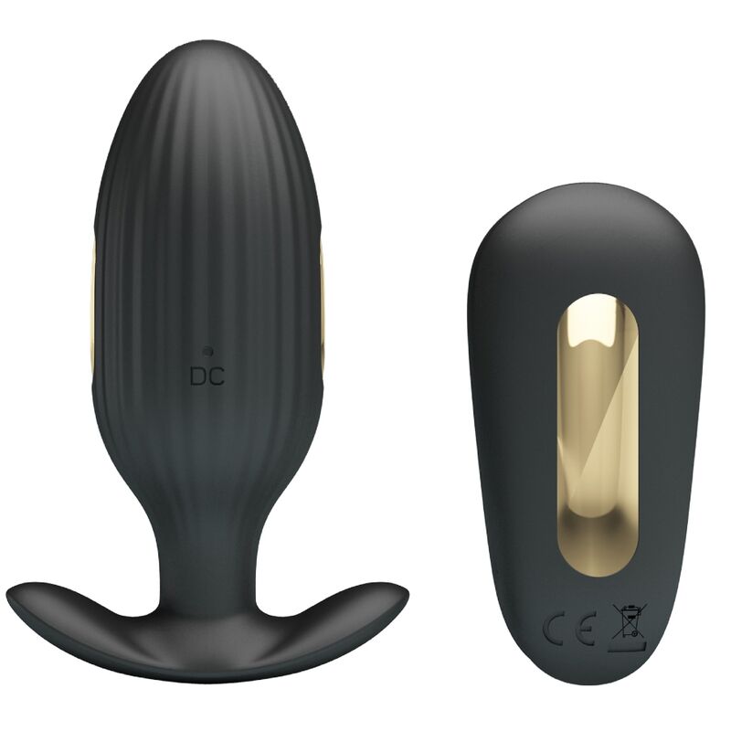 PRETTY LOVE - VIBRADOR ANAL RECARREGÁVEL KELLY PLUG PRETO