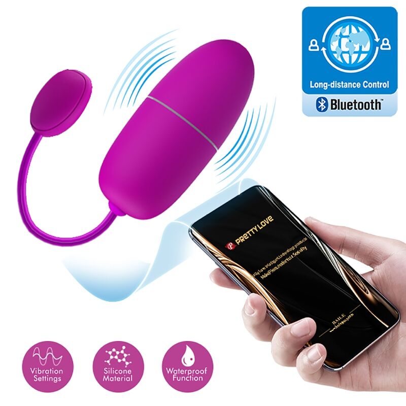 PRETTY LOVE - OVO VIBRATÓRIO NYMPHE CONTROLADO POR APP ROXO