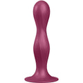 SATISFYER - DILDO DUPLO DE SILICONE EM GRENÁ