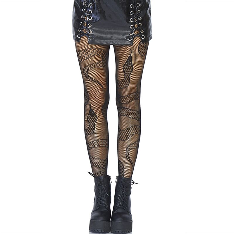 LEG AVENUE - MEIAS DE REDE SERPENTES PRETAS