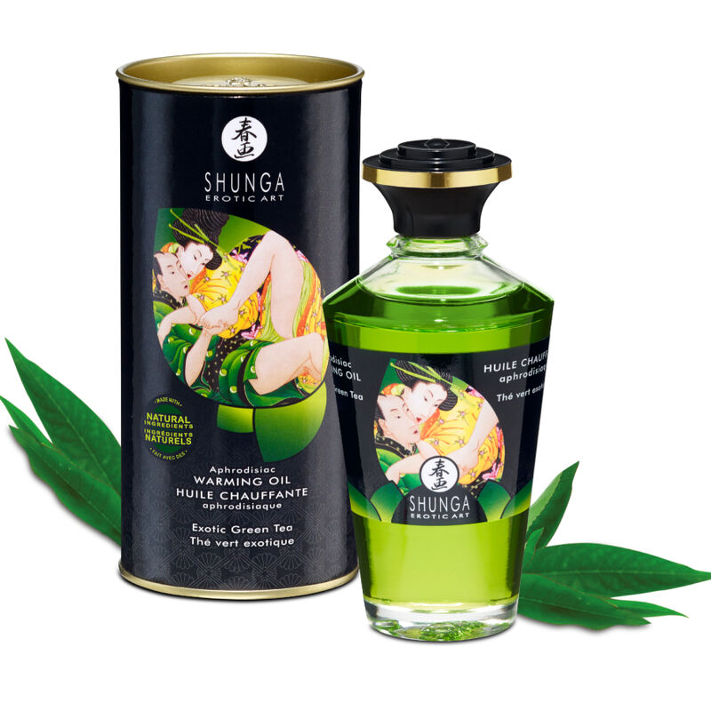SHUNGA - ÓLEO DE MASSAGEM EFEITO CALOR COM CHÁ VERDE BIO 100 ML