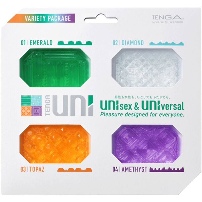 TENGA - PACK DE INSERÇÕES  INSERÇÕES PARA MASTURBADOR UNI VARIETY 4 UNIDADES