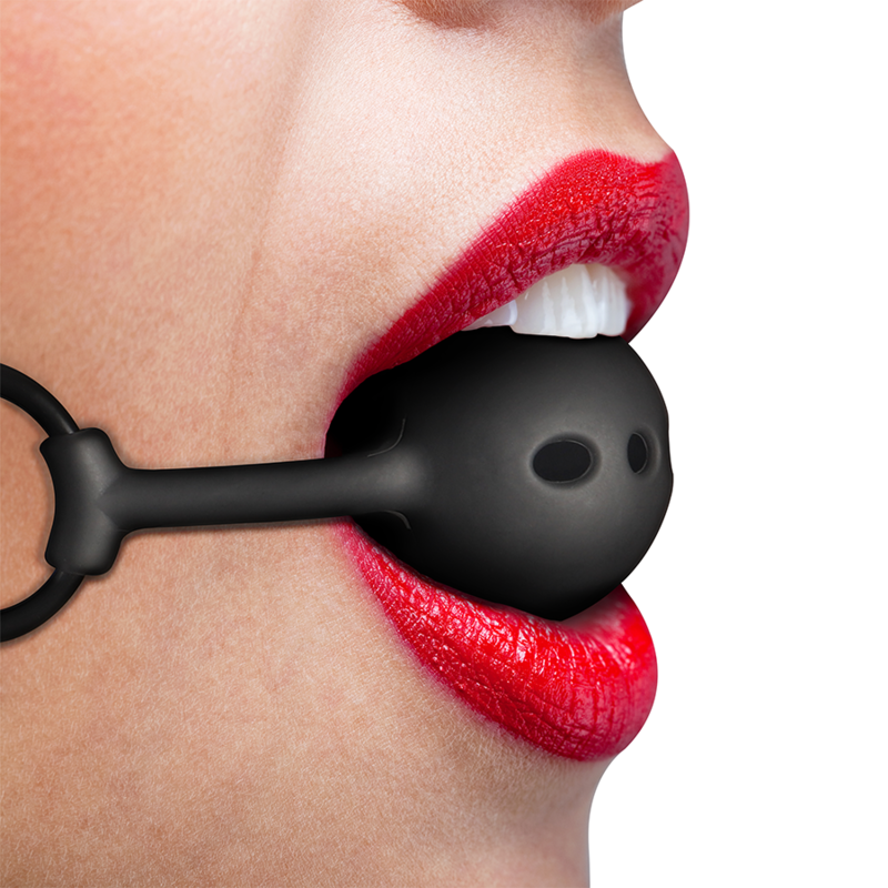 FETICHE SUBMISSO BONDAGE - MÁSCARA DE BOLA DE SILICONE RESPIRÁVEL