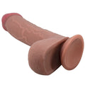 PRETTY LOVE - SÉRIE SLIDING SKIN DILDO REALISTA COM VENTOSA SLIDING SKIN CASTANHO 23,4 CM
