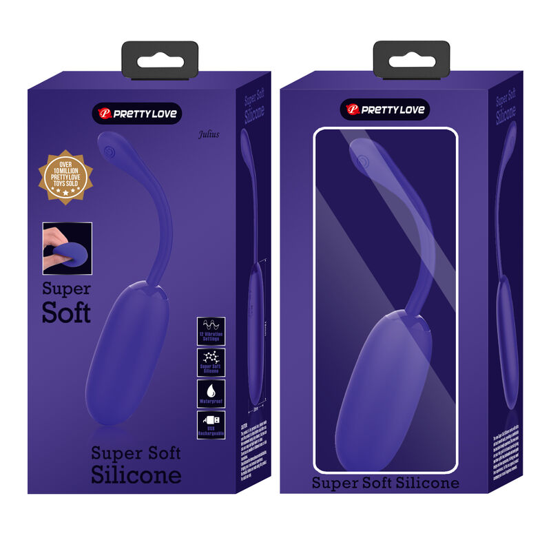 PRETTY LOVE - OVO VIBRADOR IMPERMEÁVEL E RECARREGÁVEL JULIUS ROXO