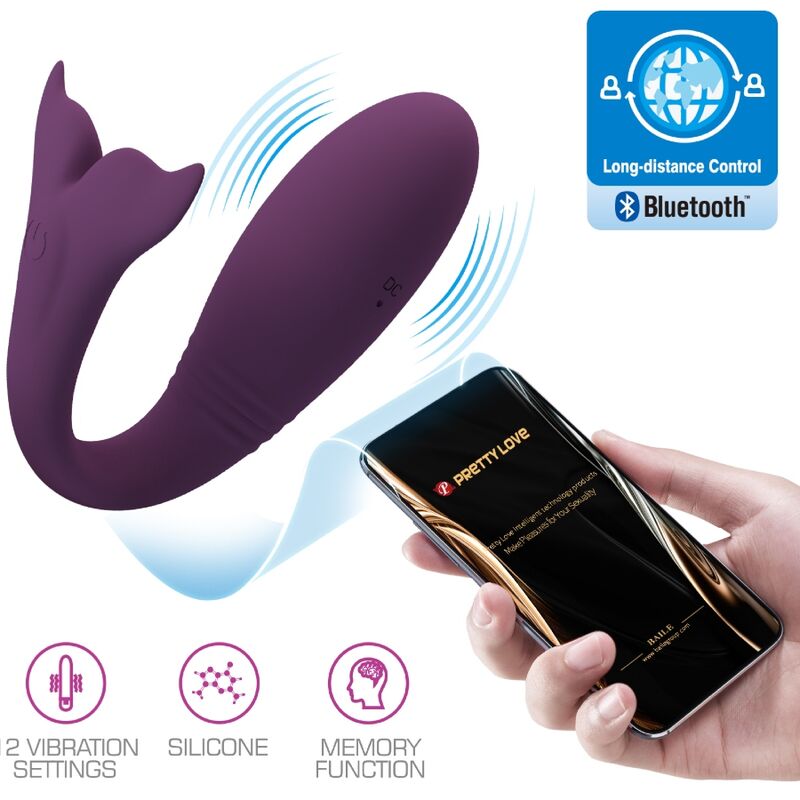 PRETTY LOVE - VIBRADOR TELECOMANDADO POR APLICAÇÃO JAYLEEN ROXO