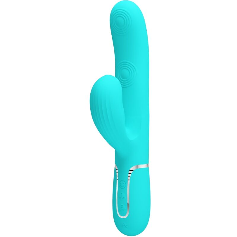 PRETTY LOVE - PERLITA VIBRADOR MULTIFUNÇÕES 3 EM 1 PONTO G VERDE ÁGUA
