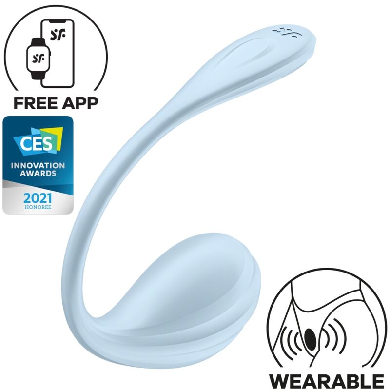 SATISFYER - APLICAÇÃO GRATUITA ESTIMULADOR DE PONTO G PÉTALA LISA AZUL CELESTE