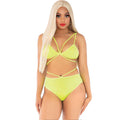 LEG AVENUE - TOP E CUECAS AMARELOS COM LIGAS