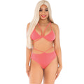 LEG AVENUE - TOP E CUECAS CORAL COM ALÇAS