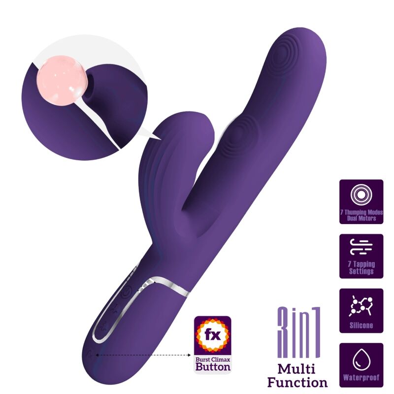 PRETTY LOVE - PERLITA VIBRADOR G-SPOT 3 EM 1 MULTIFUNÇÕES ROXO
