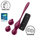 SATISFYER - LOVE BIRDS VARIAÇÕES DE BOLAS VIBRATÓRIAS APLICAÇÃO GRATUITA VINHO TINTO