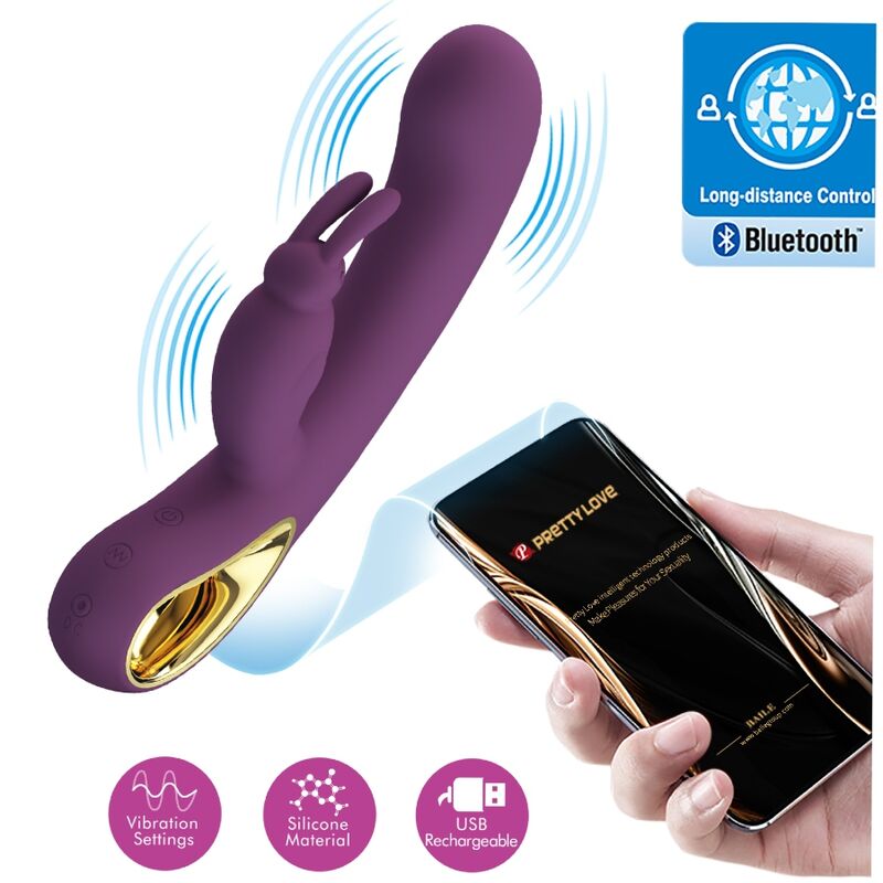 PRETTY LOVE - LIAM VIBRADOR COELHO E ESTIMULADOR PONTO G VIOLETA