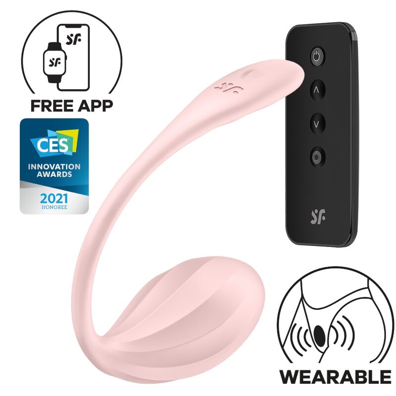 SATISFYER - PÉTALA ESTRIADA ESTIMULADOR DE PONTO G COM CONTROLO REMOTO COR-DE-ROSA APLICAÇÃO GRATUITA