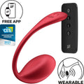 SATISFYER - SHINY PETAL ESTIMULADOR DE PONTO G COM CONTROLO REMOTO E APLICAÇÃO GRATUITA, VERMELHO