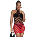 SUBBLIME - 952242 VESTIDO DE REDE ELÁSTICO GRADIENTE VERMELHO E PRETO TAMANHO ÚNICO