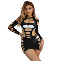 SUBBLIME - 952266 VESTIDO DE REDE ELÁSTICA MANGAS COMPRIDAS PRETO TAMANHO ÚNICO