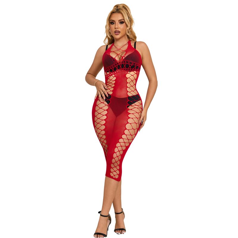 SUBBLIME - 952327 VESTIDO LONGO DE REDE VERMELHO TAMANHO ÚNICO