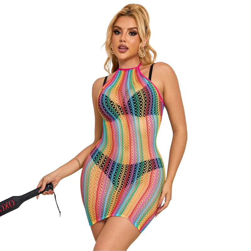 SUBBLIME - 952341 VESTIDO DE REDE ARCO-ÍRIS TAMANHO ÚNICO