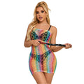 SUBBLIME - 952365 VESTIDO DE REDE COM OMBROS DESCAÍDOS ARCO-ÍRIS TAMANHO ÚNICO