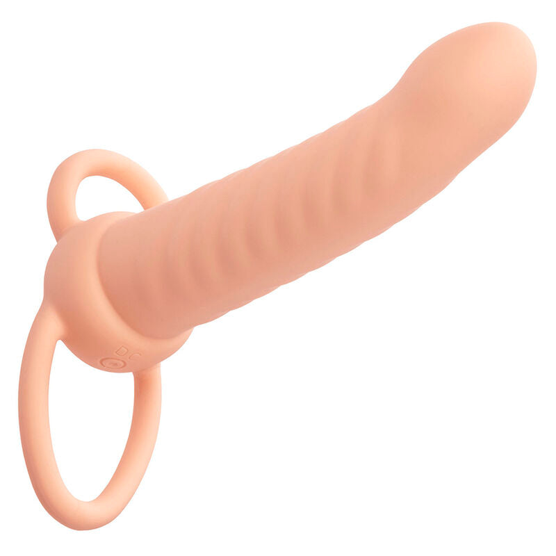 CALEXOTICS - MAXX DUPLO PENETRADOR NERVURADO 10 VIBRAÇÕES FLESH