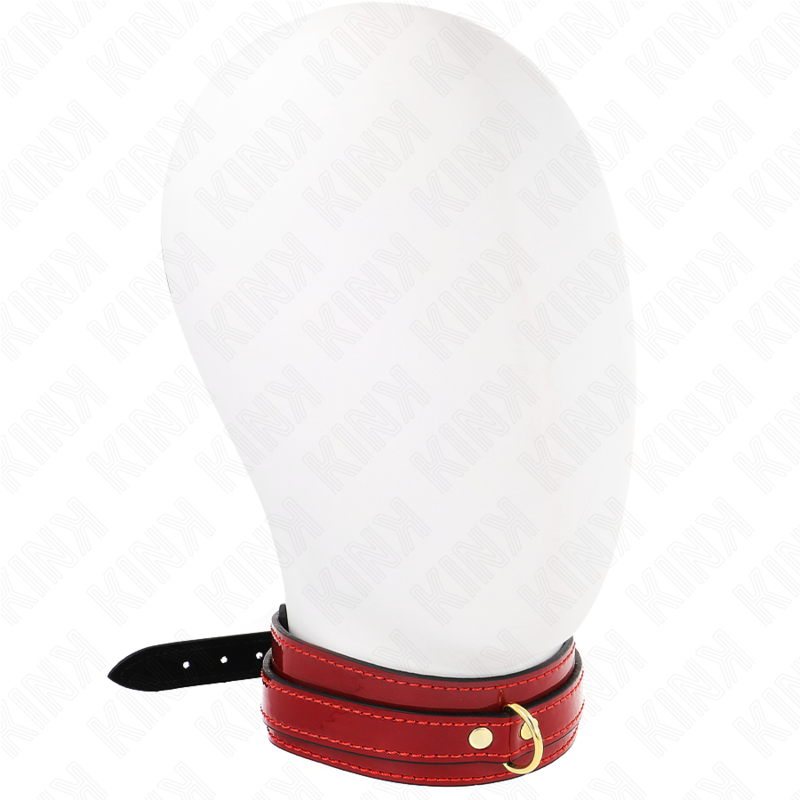 KINK - COLAR AJUSTÁVEL VERMELHO VINHO COM DETALHES DOURADOS 29-42,5 CM X 4 CM