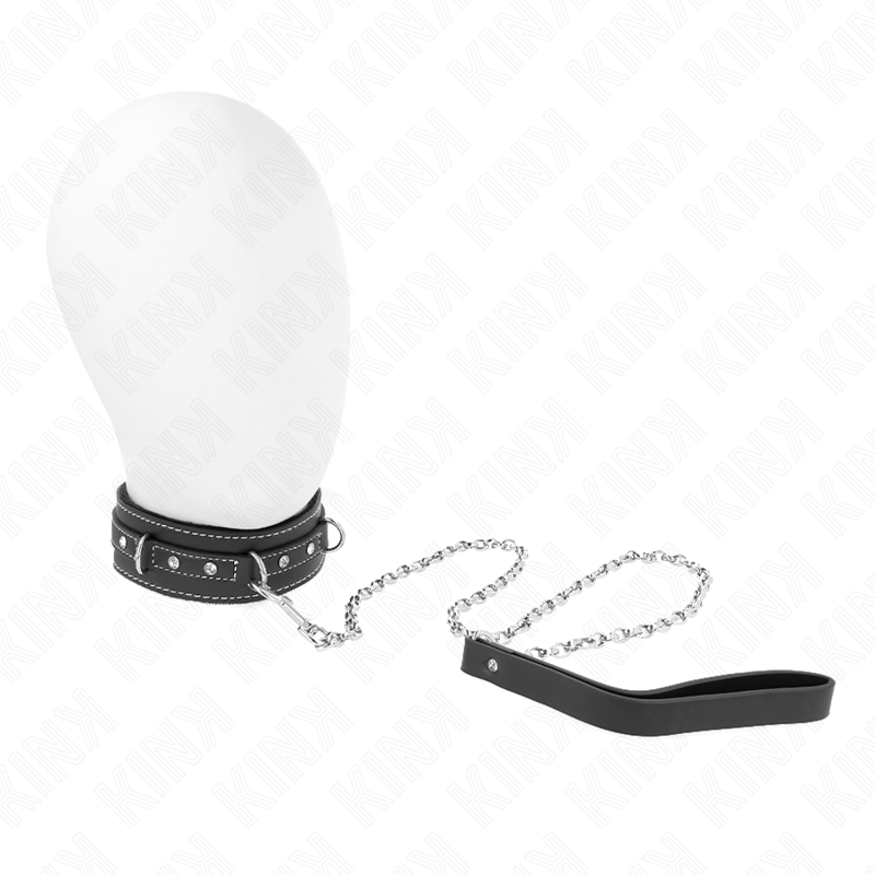 KINK - COLEIRA EM PELE PVC COM CINTO 105 CM REBITE STRASS 41,5 X 4 CM