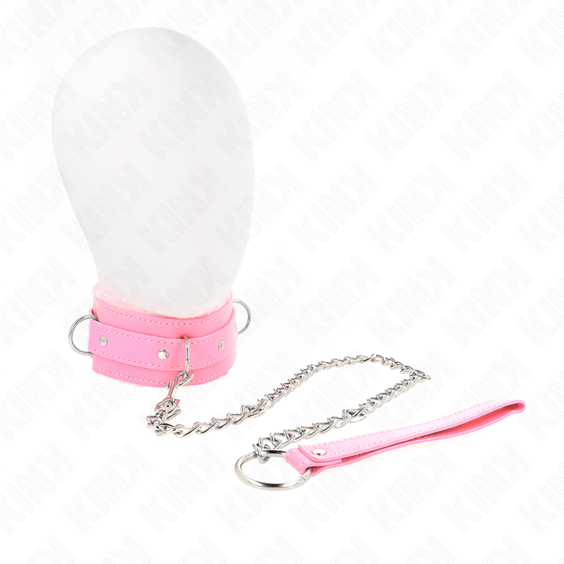 KINK - COLEIRA COM TRELA 65 CM COM RESTRIÇÕES ROSA 36-42 CM X 5,5 CM