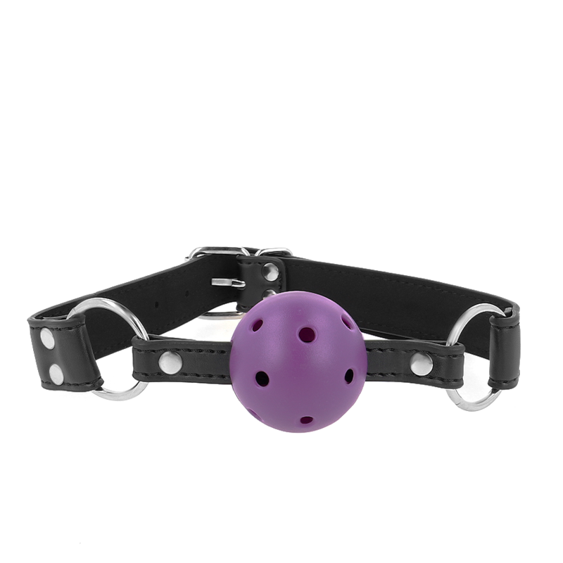 KINK - BOLA RESPIRÁVEL 4 CM SACO COM REBITE DUPLO VIOLETA 62,5 x 2,5 CM AJUSTÁVEL 42-58 CM