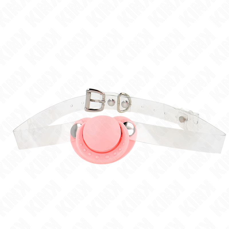KINK - Mordaça em forma de Chupa-Chupa Cor-de-Rosa 5,5 x 4 cm Ajustável 43-60 cm