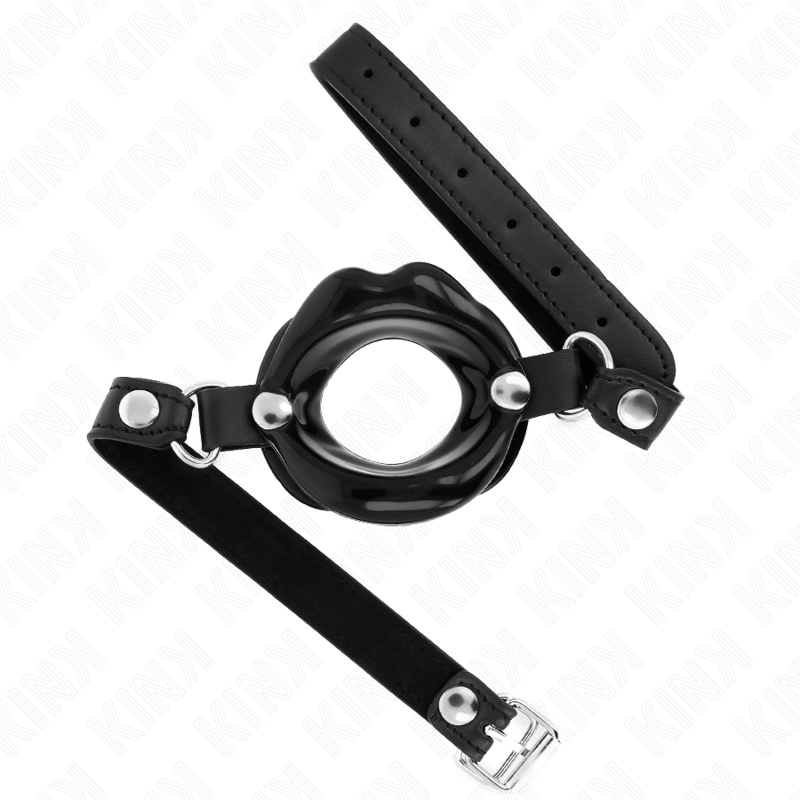 KINK - BASTÃO LABIAL DE 8 CM COM FITA DE COURO PRETA DE 63 X 2 CM AJUSTÁVEL DE 39-58 CM