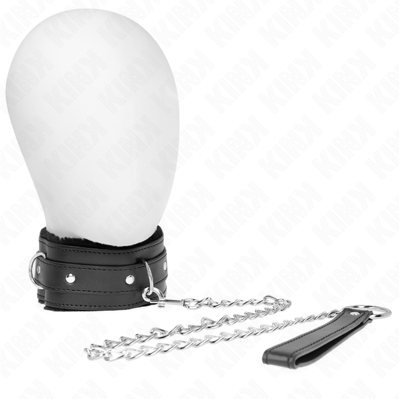 KINK - COLEIRA COM TRELA 65 CM COM RESTRIÇÕES PRETO 36-42 CM X 5,5 CM
