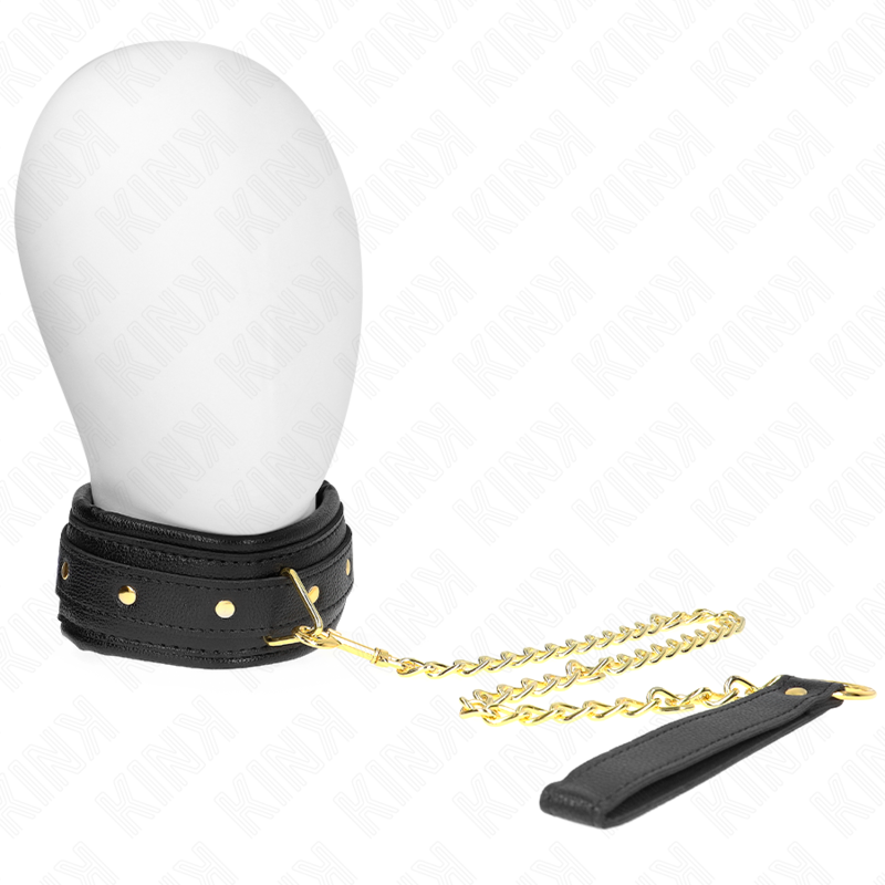 KINK - COLEIRA COM PULSEIRA IMITAÇÃO PELE ESPONJA MODELO 1 AJUSTÁVEL 37-54 CM X 3 CM