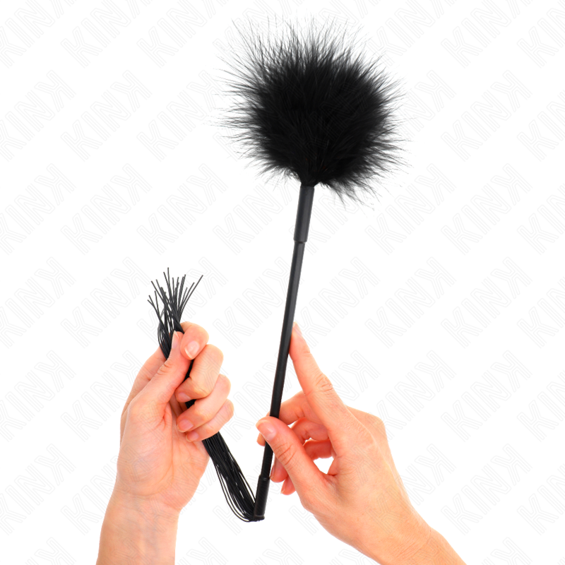 KINK - Chicote de silicone com penas para cócegas 47 cm