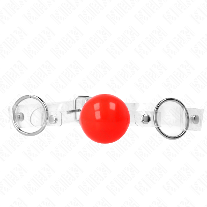 KINK - BOLA PVC TRANSPARENTE VERMELHA 4 CM SACO AJUSTÁVEL