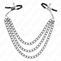 KINK - PINÇAS PARA Mamilos COM 3 CORRENTES PRETAS 20/23/28 CM