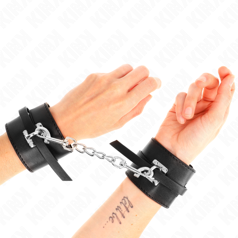 KINK - APOIO DE PULSOS AJUSTÁVEL DE LUXO PRETO COM FECHADURA 14,5-21 CM X 6 CM