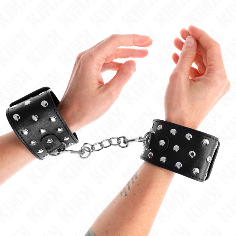 KINK - AMARRAS DE PULSO PUNK AJUSTÁVEIS 19-24 CM X 5,5 CM