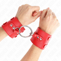 KINK - PUNHOS FIXOS COM ARGOLA E CRAVOS AJUSTÁVEIS VERMELHO 17-22 CM X 6,5 CM