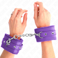 KINK - PULSEIRAS DE PELE PREMIUM ROXAS COM CINTO AJUSTÁVEL ROXO 17-29 CM X 6 CM