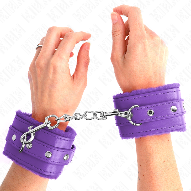 KINK - PULSEIRAS DE PELE PREMIUM ROXAS COM CINTO AJUSTÁVEL ROXO 17-29 CM X 6 CM