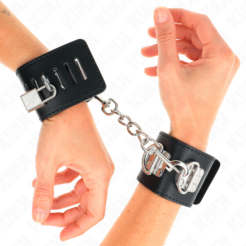 KINK - APOIO DE PULSOS MULTIPOSIÇÕES COM FECHO POR CADEADO PRETO AJUSTÁVEL 16-23 CM X 5,5 CM